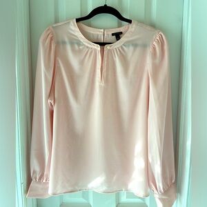 Ann Taylor Blouse Light Pink Pearls at Collar XL